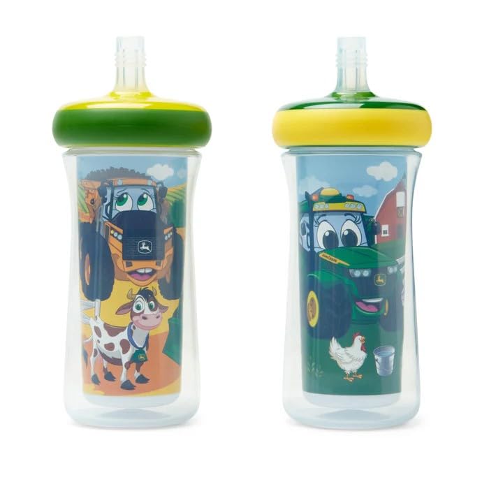 John Deere Sippy Cup 2-Pack with Insulated Straws by ERTL (LP88974) - tractorup2