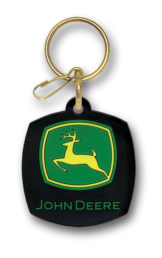 John Deere Black Rubber KeyChain - tractorup2