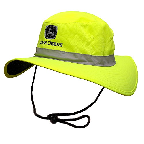 John Deere Brand High Visibility Neon Green Bucket Hat - tractorup2