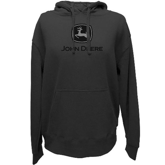 John Deere Hooded Charcoal Sweatshirt w/ Black Logo - tractorup2