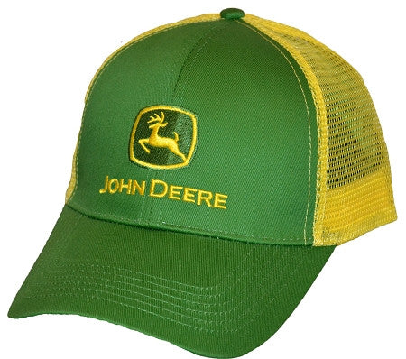 John Deere Green with Yellow Mesh Hat Cap - tractorup2