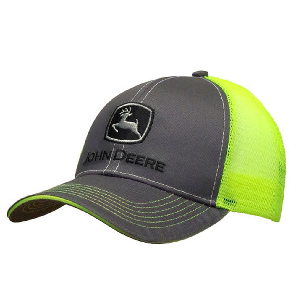 John Deere Gray Hat with Neon Back - tractorup2