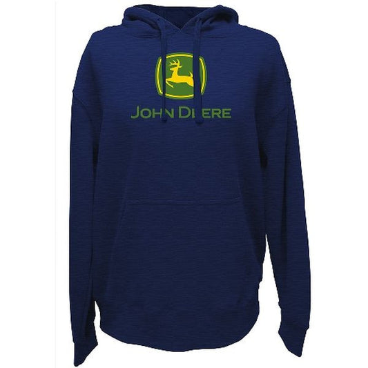 John Deere Hooded Navy Sweatshirt w/ 2000 Logo - tractorup2