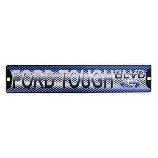 Ford Tough Blvd Metal Sign - 20" x 5" - tractorup2