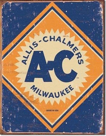 Allis Chalmers Vintage Logo Tin Sign - tractorup2