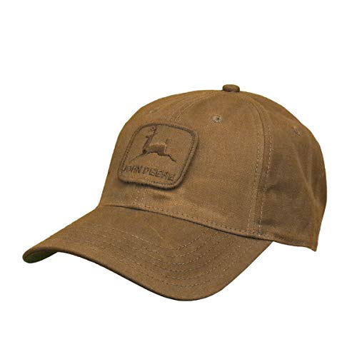 John Deere Workwear Waxed Canvas Hat W/Patch, Brown - tractorup2