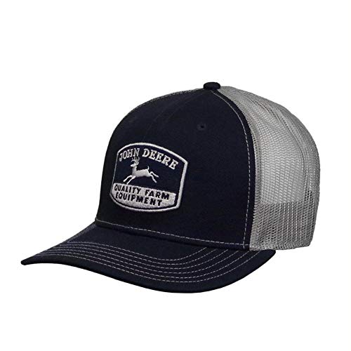 John Deere Mesh Backed Hat Farm Logo, Navy - tractorup2