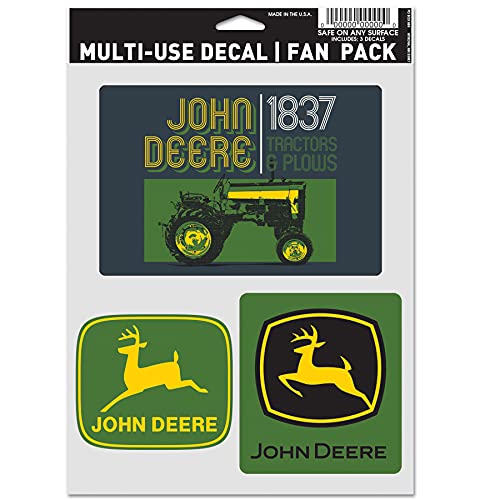 WinCraft John Deere 3 Pack Multi-USE Decals 5.5X7.75 Tractor