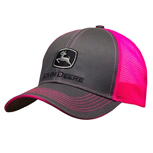 John Deere Grey with Neon Pink Mesh Snapback Hat - 23080418CH00 - tractorup2