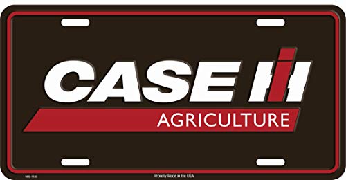 Case IH Agriculture Logo Black License Plate - tractorup2