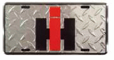 Case IH Logo Raised Diamond License Plate - tractorup2