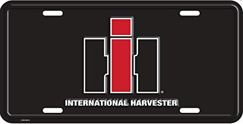 IH International Harvester Standard Size License Plate, Black