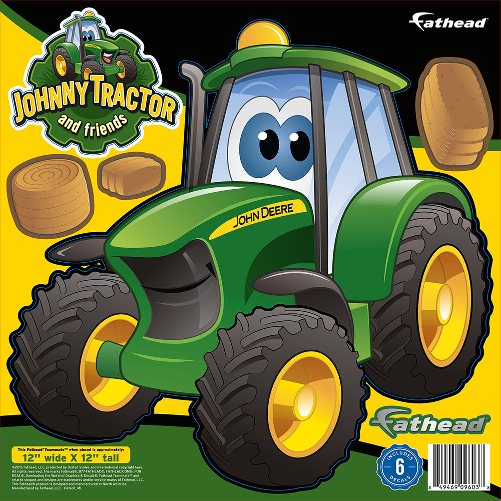John Deere Johnny Tractor 12"x12" FatHead Peel and Stick Decal - tractorup2