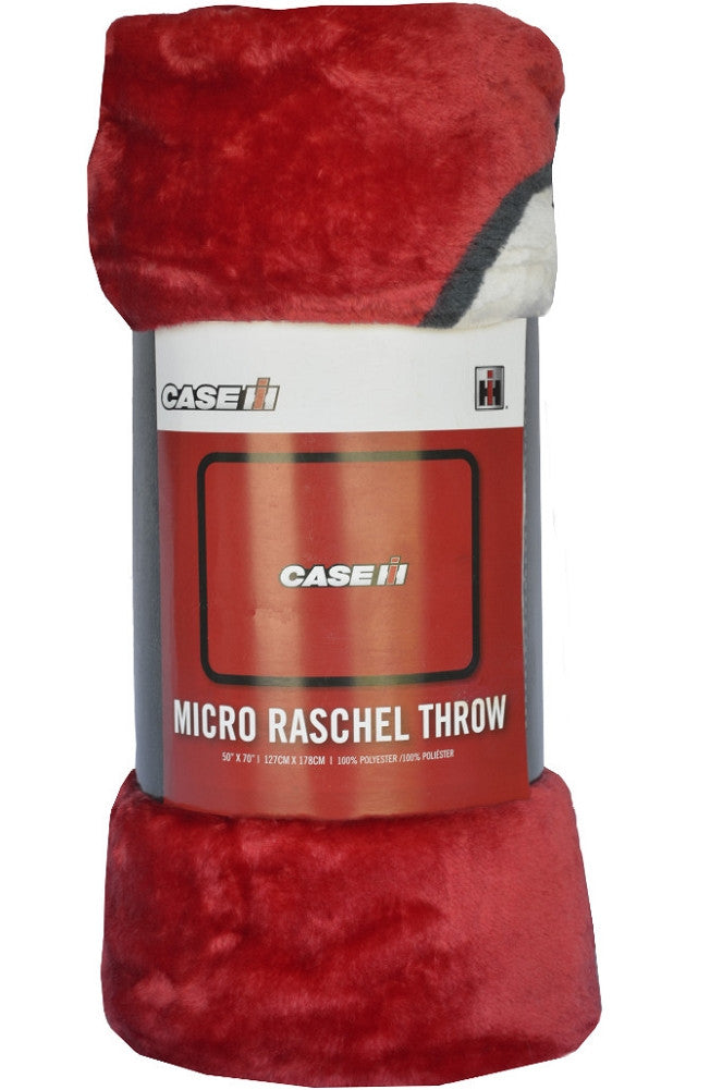 Case IH Logo Micro Raschel Thick Red Blanket 50