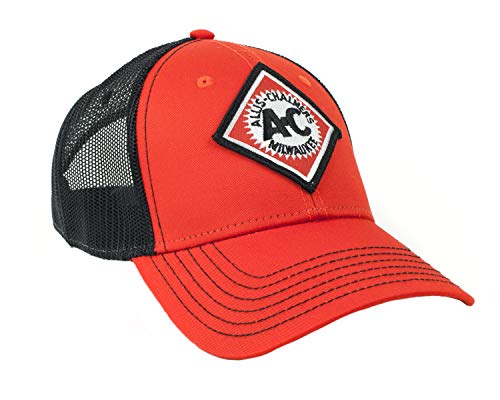 Allis Chalmers Tractor Hat, Orange and Black Mesh, Vintage Logo