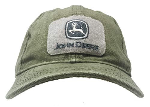 John Deere Patch Logo Olive Green Twill Canvas Hat