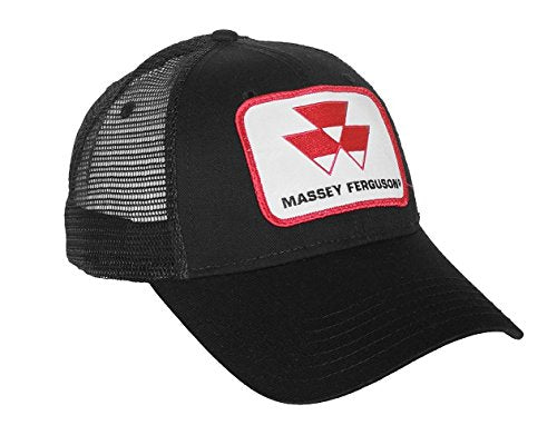 Black Massey Ferguson Tractor Logo Hat with Mesh Back - tractorup2