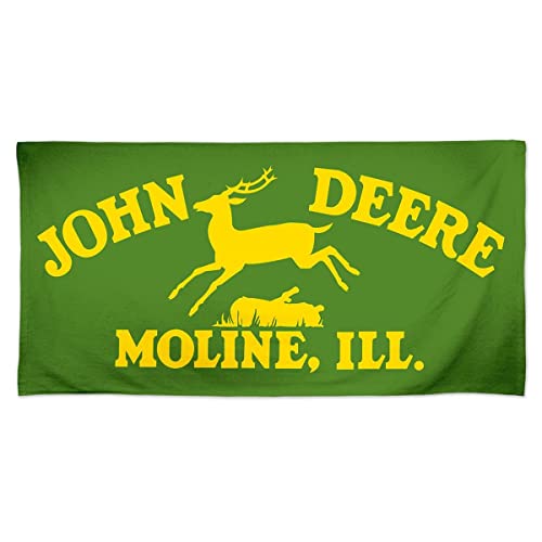 John Deere Green Vintage Logo Beach Towel