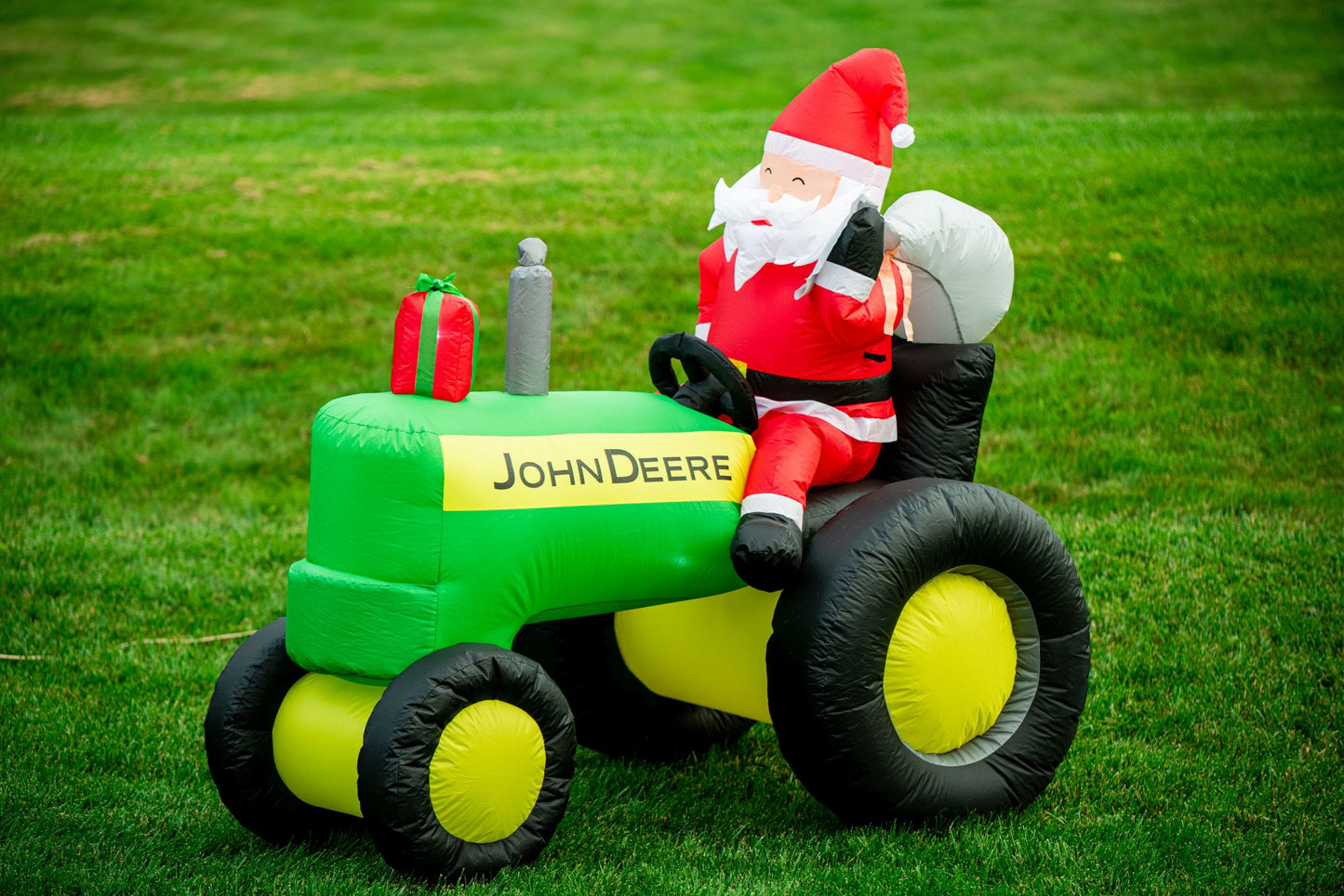 John Deere Tractor Inflatable with Santa