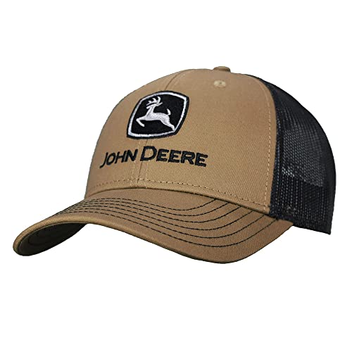 John Deere Twill Trucker Hat Mesh Baseball Cap-Olive-Os