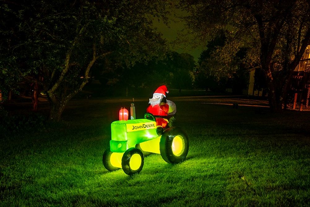 John Deere Tractor Inflatable with Santa