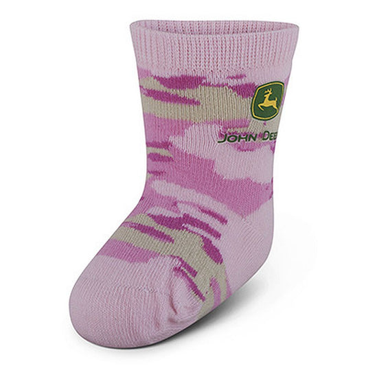 John Deere Pink Camo Newborn/Infant Socks - tractorup2