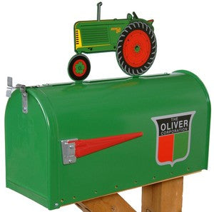Oliver Rural Style Mailbox with Tractor Topper - tractorup2