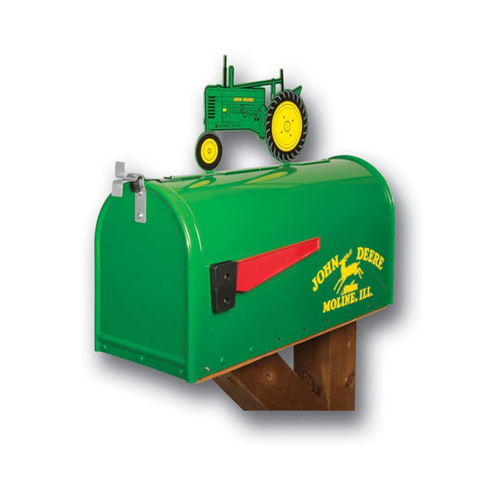 John Deere Model B Mailbox with Tractor Topper - tractorup2